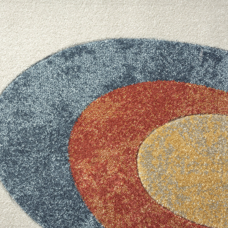 Tapis abstrait rouge Tribeca 5 pi 2 po x 7 pi 2 po Tribeca Slade, Rectangle 5 pi x 7 pi