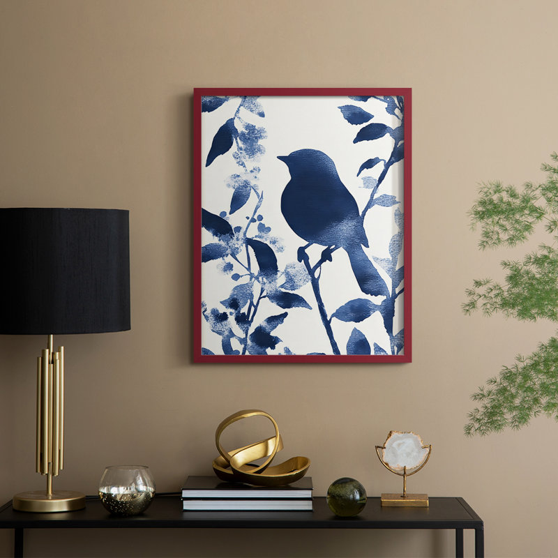 FLORAL Series DLXV - reproduction encadrée de qualité supérieure - prête à être accrochée - aucun clou requis, Rouge