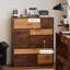 Armoire d'appoint en bois massif brun foncé + brun