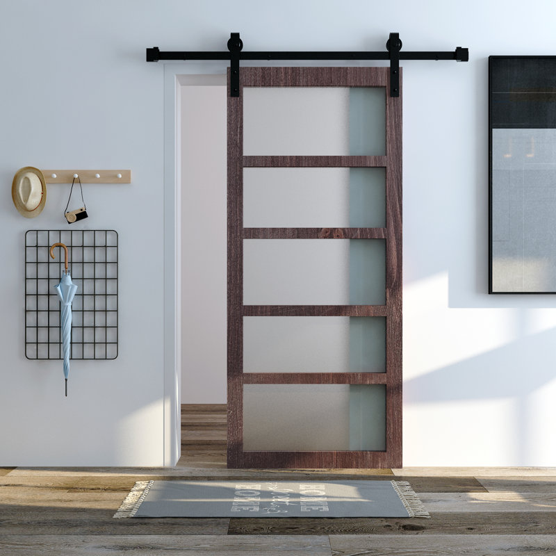 Glass Barn Door with Installation Hardware Kit