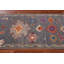 Tapis gris à motif floral Oushak