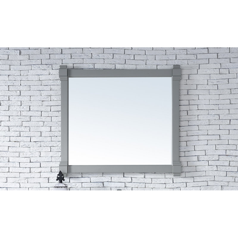 Brittany Flat Beveled Wall Mirror, Urban Gray, 39.25" x 22"