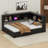 Metal Full Size Daybed with Trundle, Storage Cabinets and USB Ports-258122503