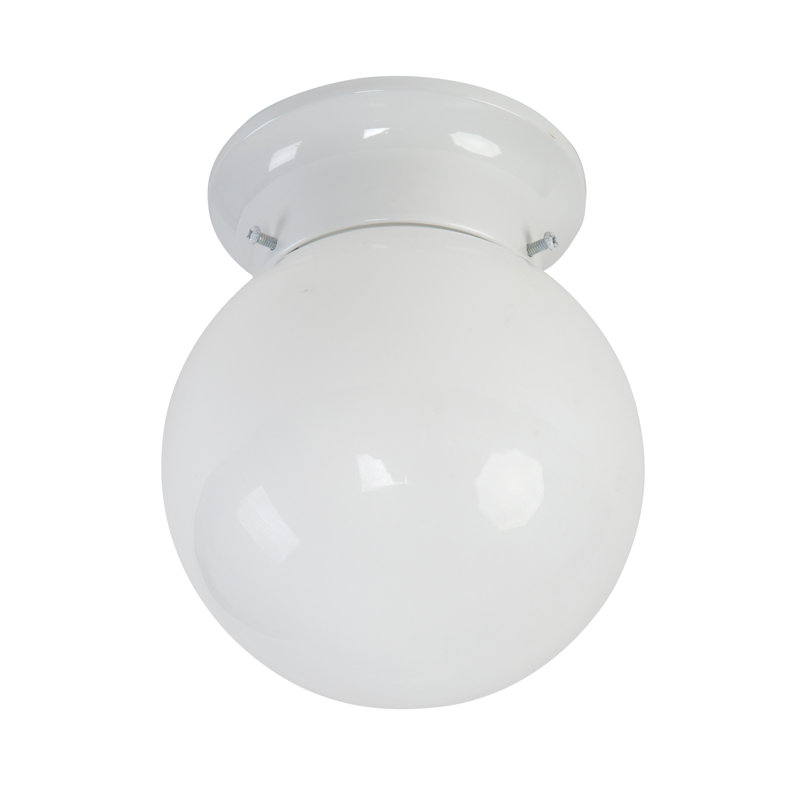 Plafonnier encastré sphérique simple 1 lumière 5,5 po Leslie, Blanc