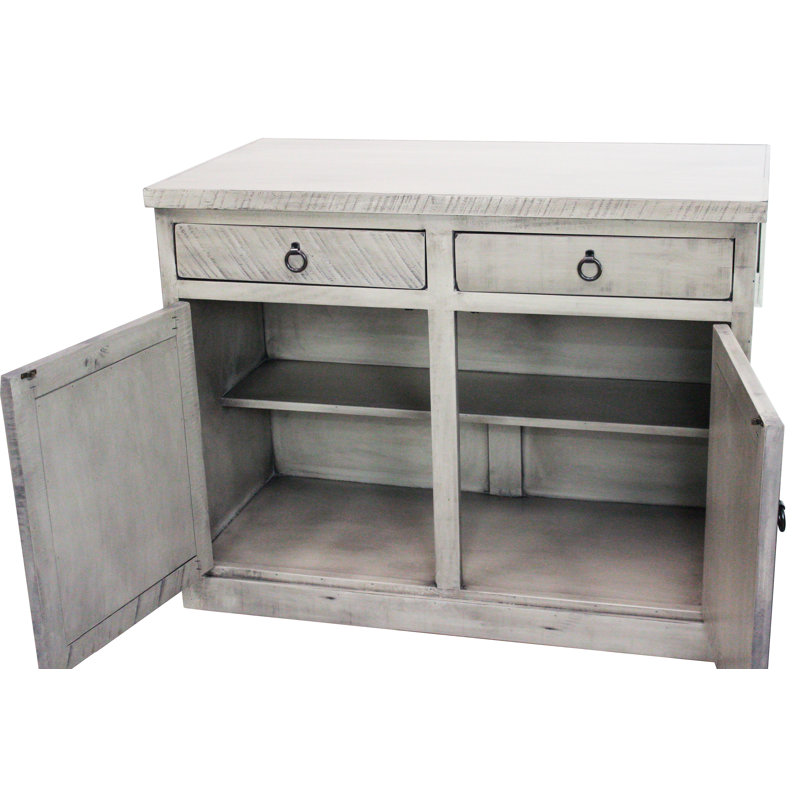 Beverly 48 " W Kitchen Island with Birch Solid Wood Top, Rustic Dela Verria