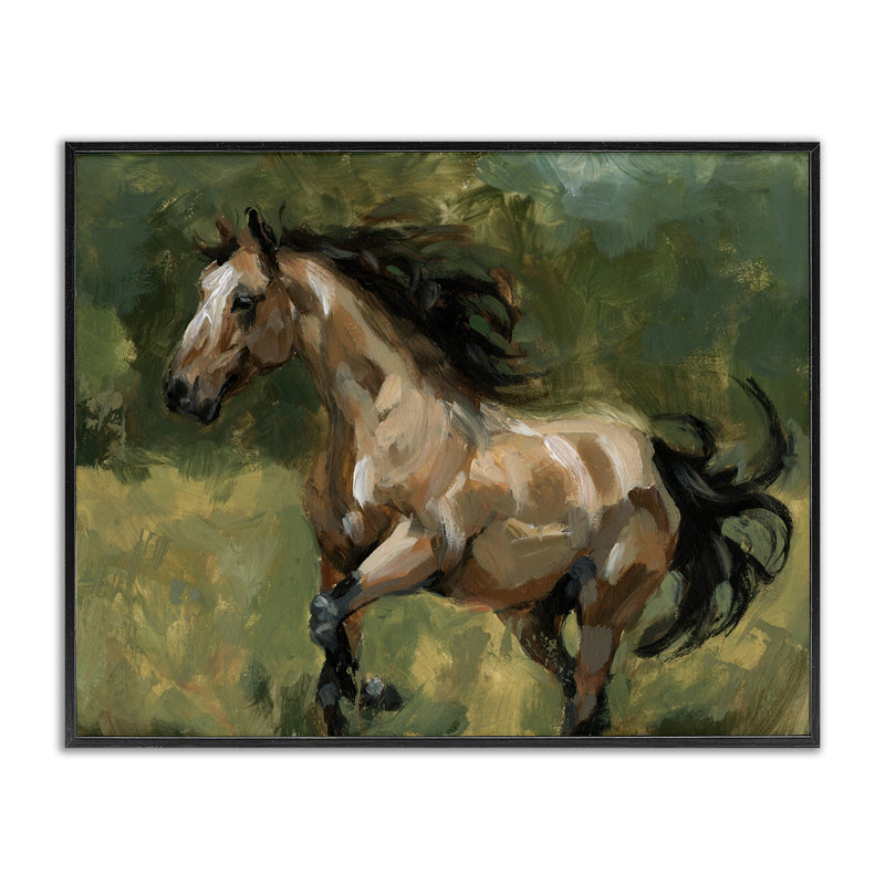 Jument brune, estampe numérique encadrée par Victoria Barnes, Giclée encadrée noir minuit, H 24 po x l 30 po