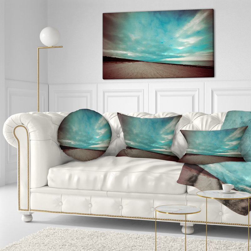 Oreiller de mer baltique avec nuages mer mer mer, 18 po x 18 po, Coussin décoratif