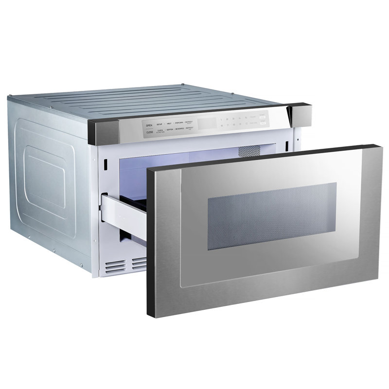 XO Appliance 1.2 Cubic Feet 1000 Watt Microwave Drawer with Sensor Cooking, Silver Mirror