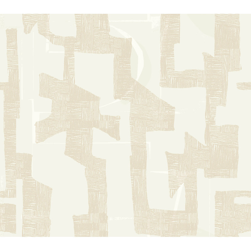 Papier peint tribal moderne, Brun, 20 pi x 27 pi