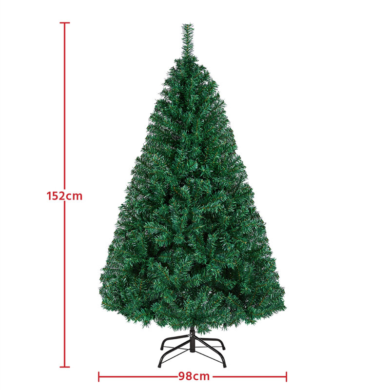 Artificial Fir Christmas Tree, 4.99ft H x 3.35ft W x 3.35ft D