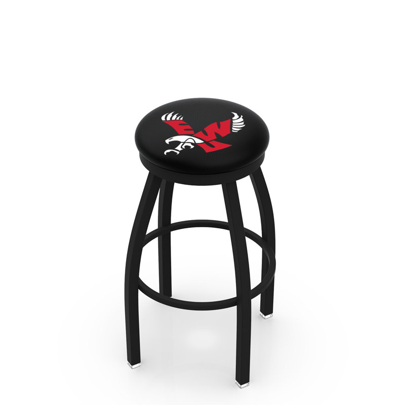 NCAA Swivel 25" Counter Stool, Black Wrinkle, Eastern Washington University