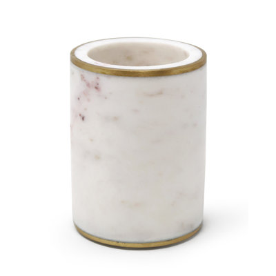 White Marble Cup With Gold Rim