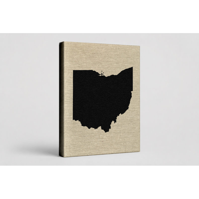 Ohio State Silhouette - Portrait, art mural sur toile, 11" W x 14" H