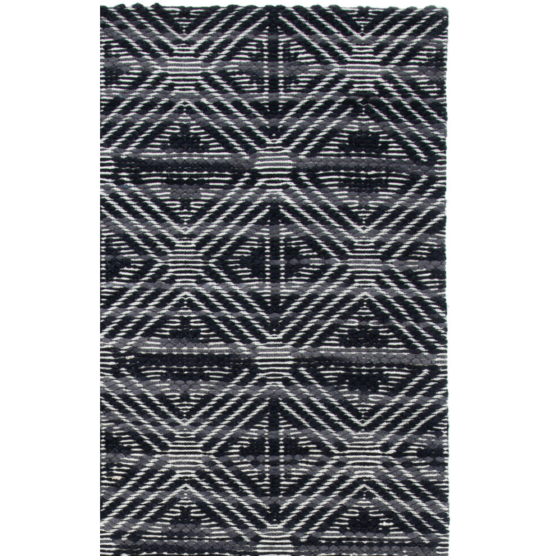 Marbella Hand Loomed Wool And Cotton With Latex Geometric Rug, Rectangle 3' x 5'