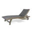 Chaise longue 2 pièces, gris, structure en bois, siège, plateau latéral pour la détente, assemblage requis, couleur grise, structure, dossier, plateau coulissant, météo,