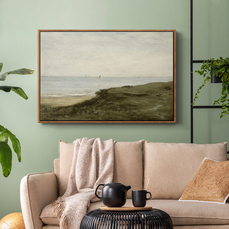 "Vintage Landscape - DCLV III" sur toile, Cadre flottant noyer, H 27 po x l 41 po x P 2 po