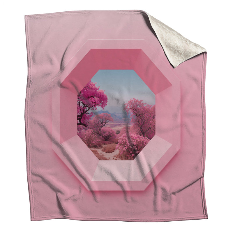 Couvertures roses à motif floral, L 60 po x H 80 po