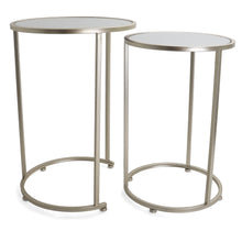 Mirrored Glass Top Nesting Tables