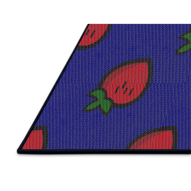 Tapis violet/rouge/vert tissé à la machine, Rectangle 5 pi x 7 pi