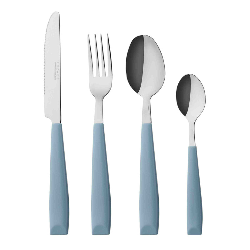 Metro Lane Chaselynn 24 Piece Stainless Steel Cutlery Set , Service for 6, Light Blue