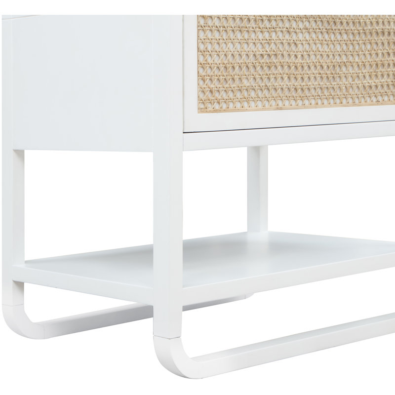 Chartres 24'' W Cane Nightstand, White