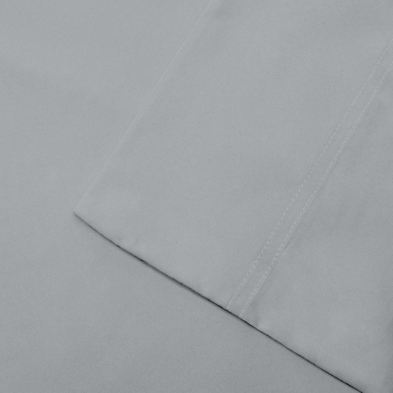 Ensemble de draps ultra-doux et soyeux 800TC, Gris clair, Ensemble de draps pour très grand lit avec 2 taie