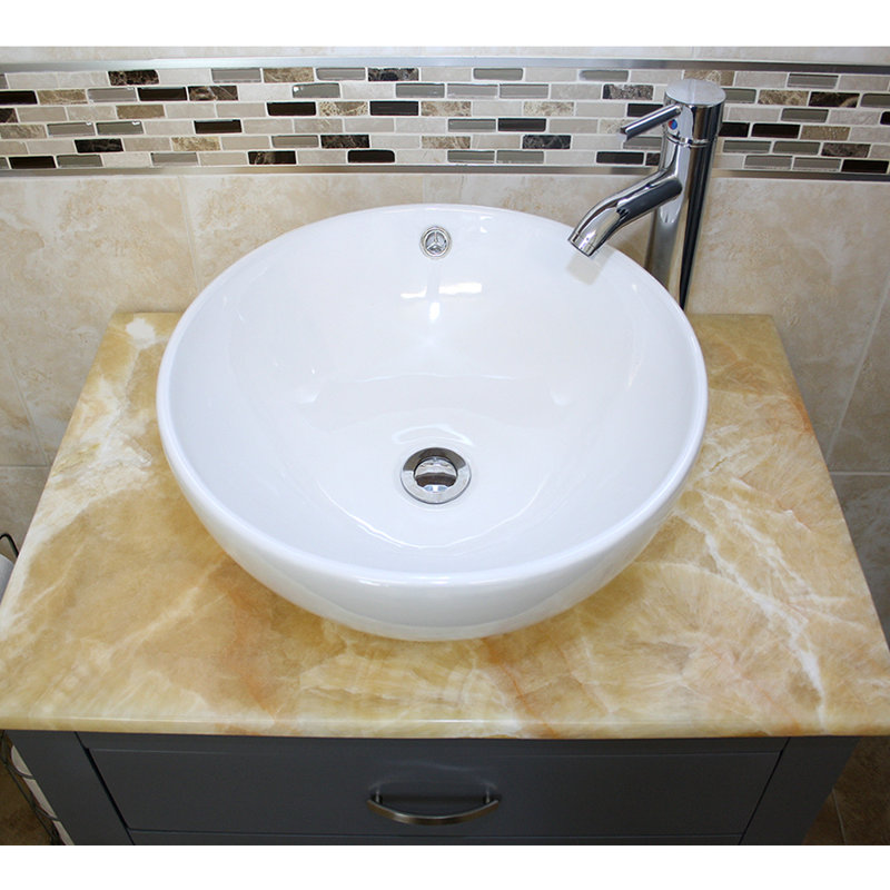 Roddy 750 mm Freestanding Single Vanity with Vessel Ceramic Basin, Grey, Onyx