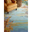 Landscape Floral Handmade Tufted Wool Teal/Yellow/Blue Area Rug-61486327
