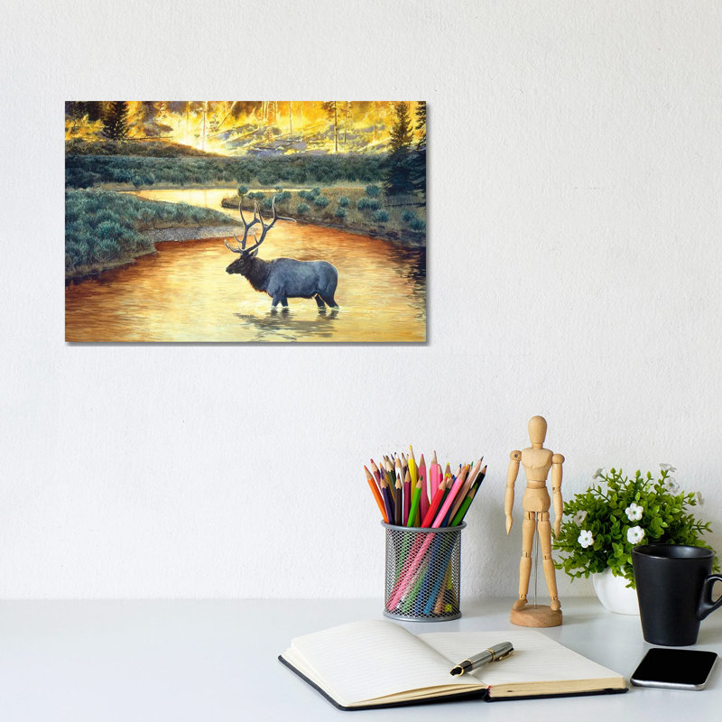 Elk VIII by Jan Martin Mcguire - Wrapped Canvas Gallery-Wrapped Canvas Giclée, 20.32 cm H x 30.48 cm W