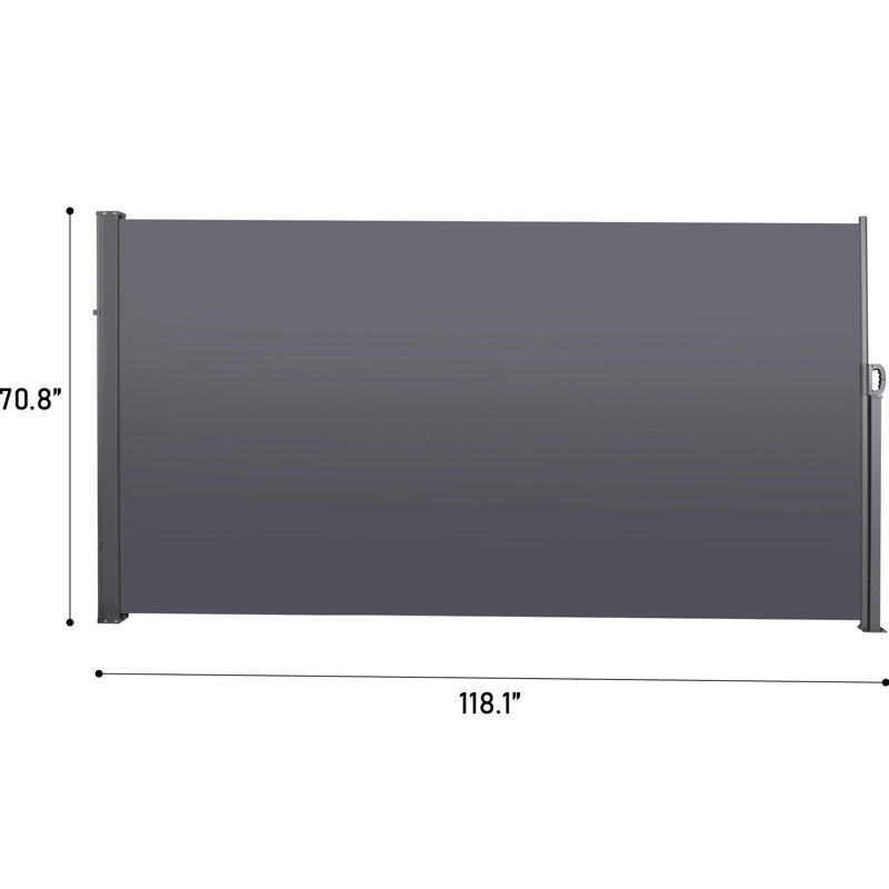 Auvent d'intimité rétractable Courtyard 118,1 po x 70,9 po, rétractable pour patio gris, imperméable.