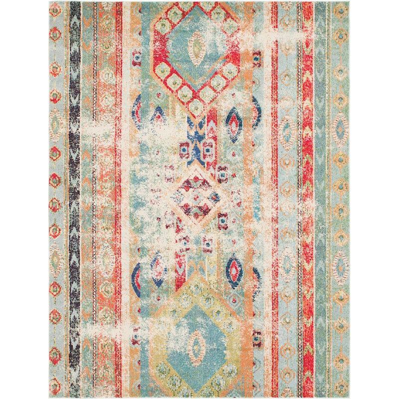 Newburyport Southwestern Area Rug, Rectangle 8' x 10', Blue 