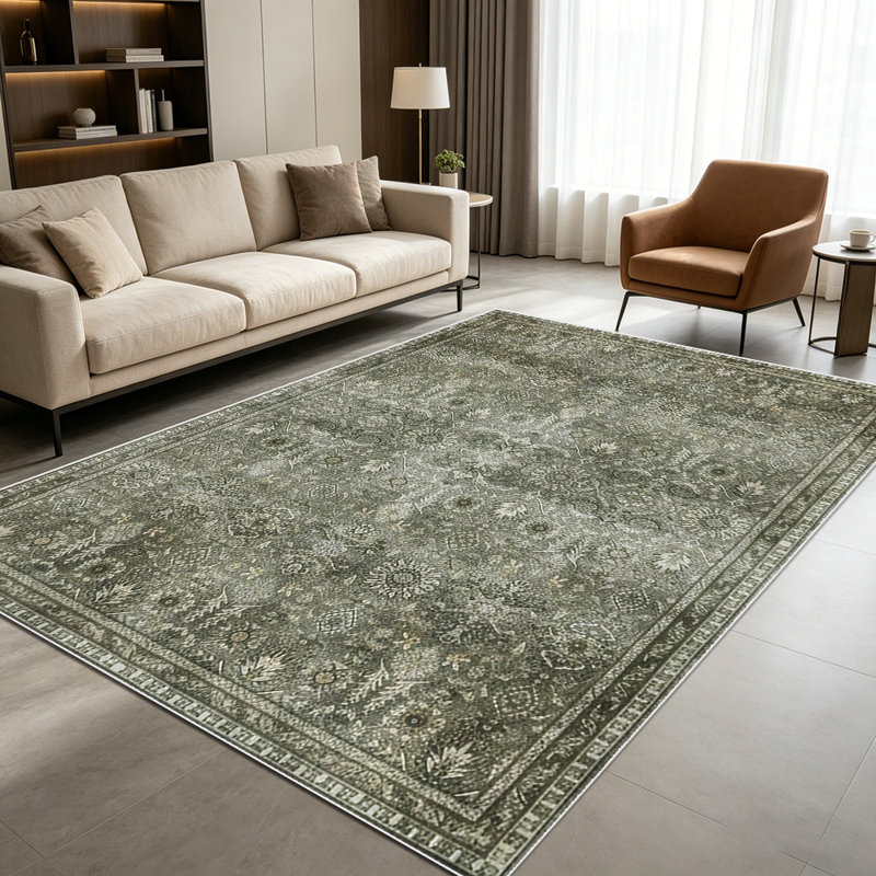 1PC Vintage Distressed Persian Floral area rugs for Living Room, Soft & Comfortable, All seasons, Easy-maintain, Washable Indoor mat, Farmhouse suitable for dining room, bedroom, entryway, kitchen, hallway, Home Decor, Outdoor Decor.