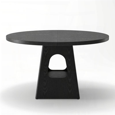 Round Farmhouse Dining Table with Storage Base (47", Seats 6)