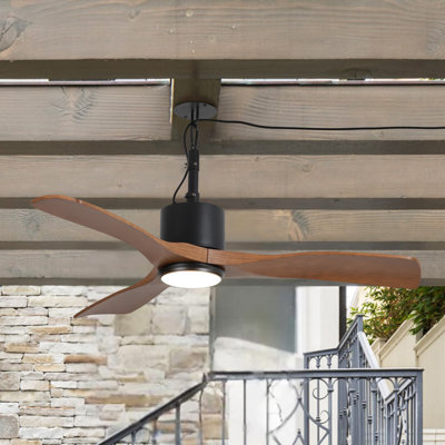 42" W Plug-in Propeller Ceiling Fan with LED Light and Remote
