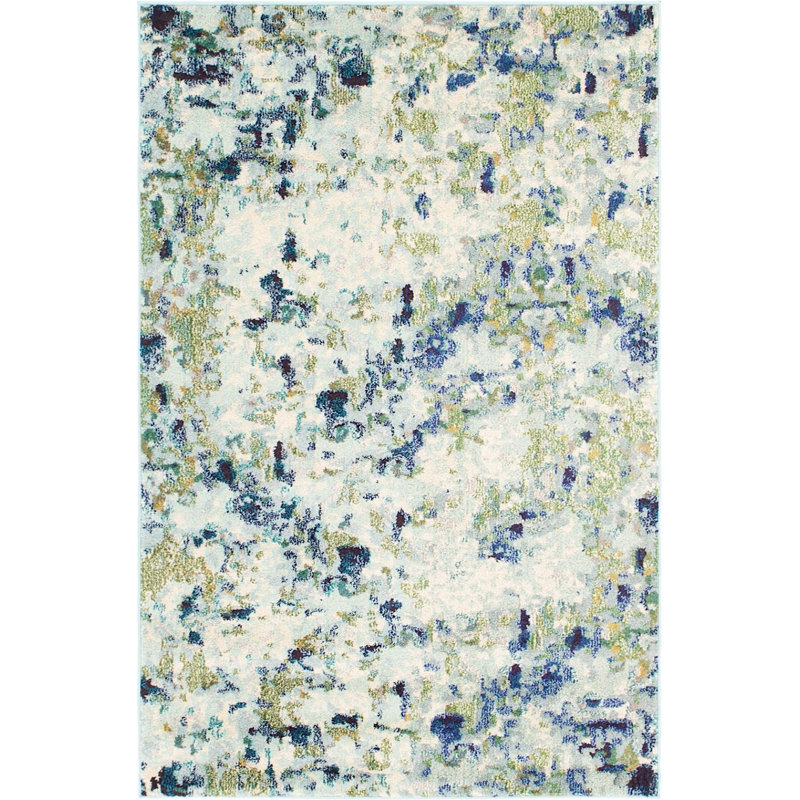 Patrocinia Geometric Green Rug, Rectangle 4' x 6'