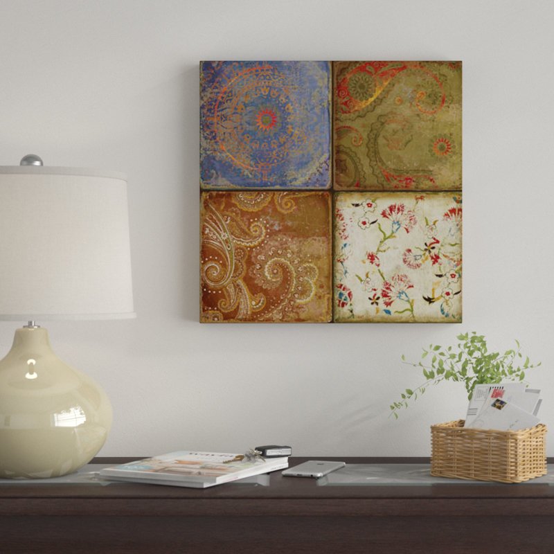 « motif cachemire park i », impression sur toile, H 12 po x l 12 po x P 0,75 po