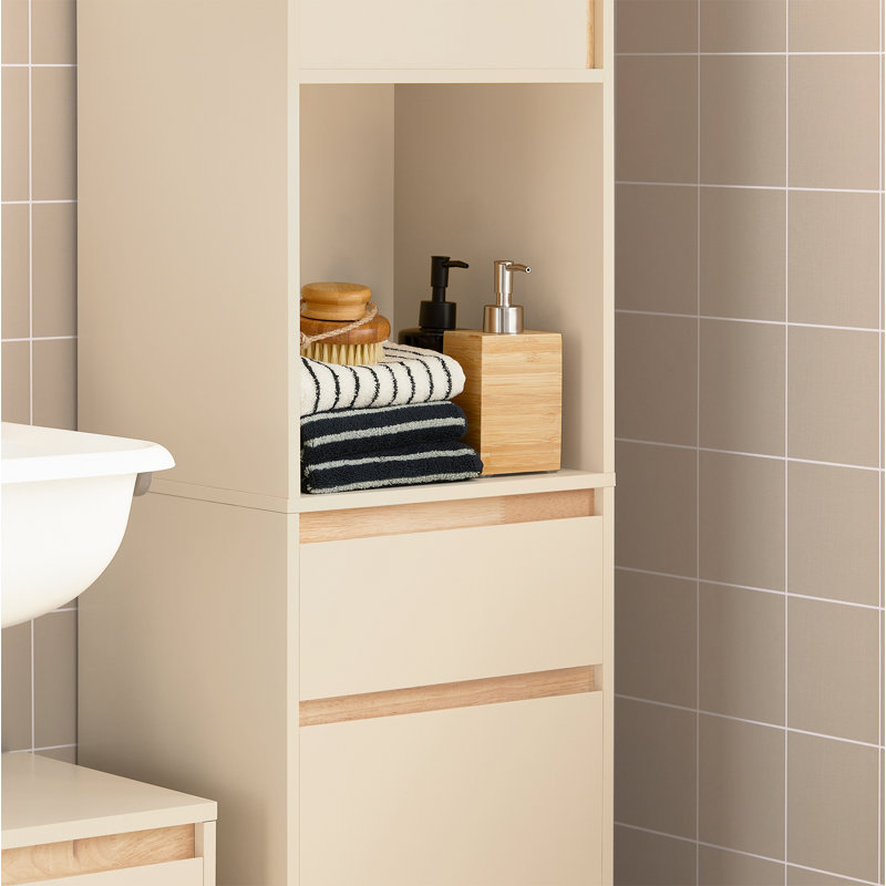 Shabbona Freestanding Bathroom Storage Furniture Set, Beige