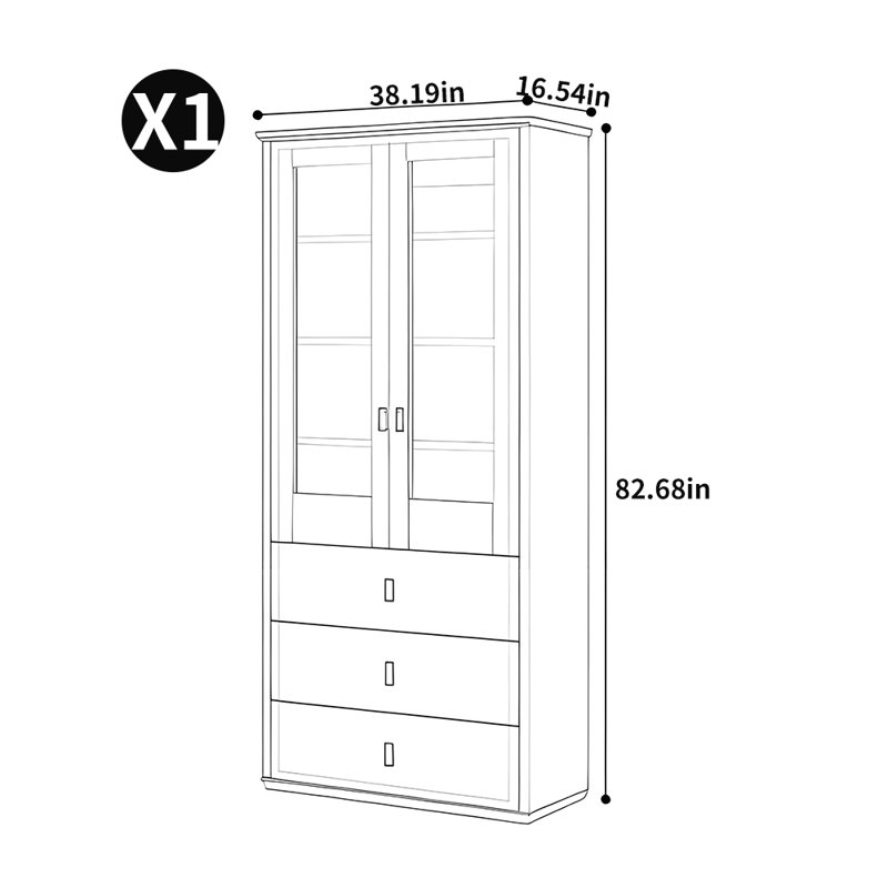 American style totally closed retro bookcase