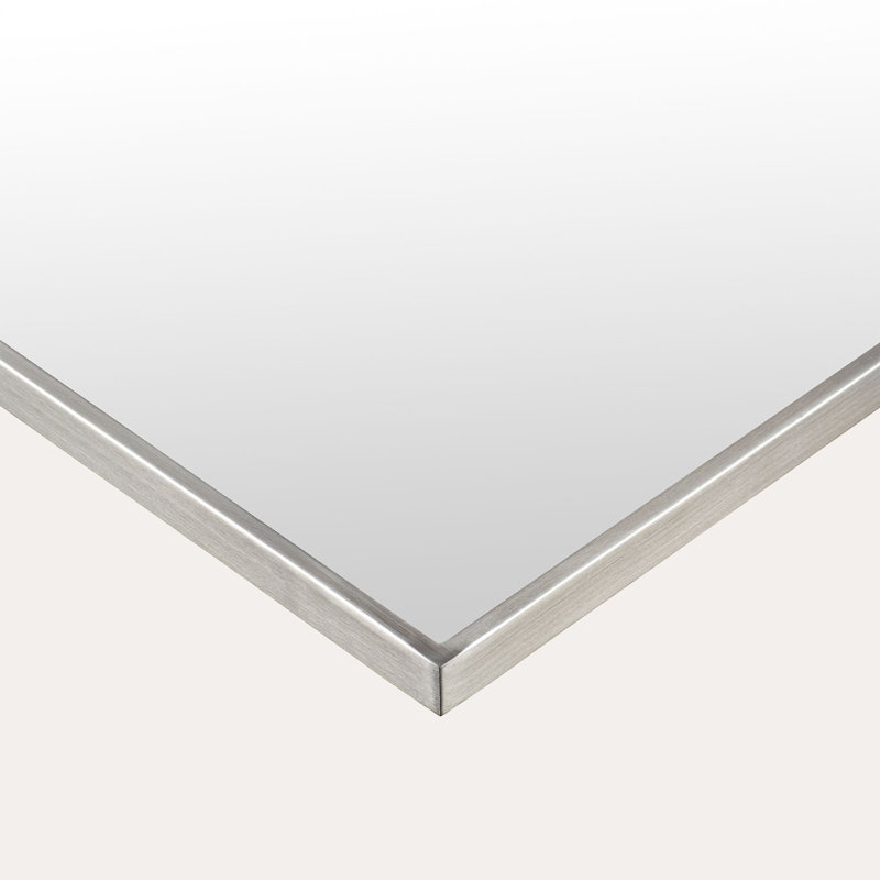 Miroir de salle de bain carré Lilian, miroir mural carré en nickel brossé, 40 x 40 pouces, miroir carré en nickel brossé pour salle de bain