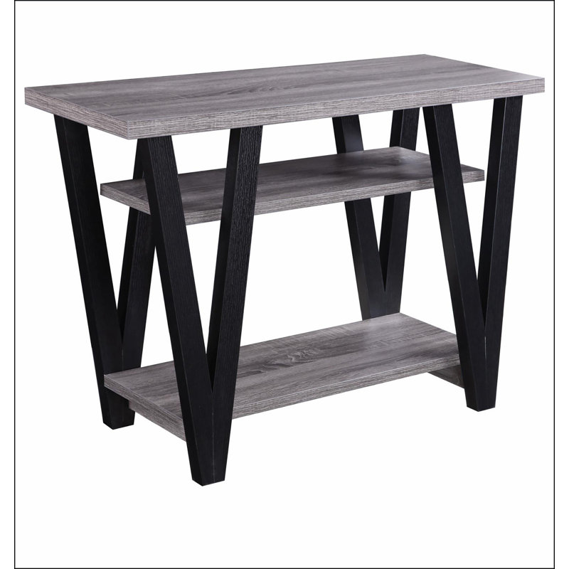 Antique Grey and Black Rectangle Sofa Table