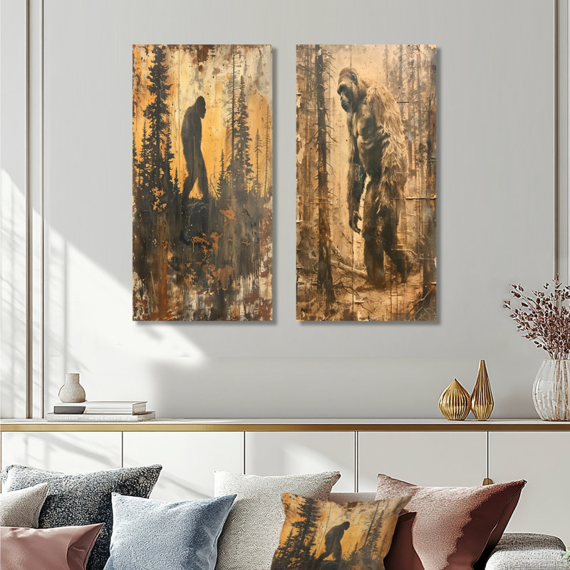 Chupp - ensemble d'art mural Bigfoot 2 pièces, H 40 po x l 40 po, Toile tendue sur cadre, Ne s’applique pas