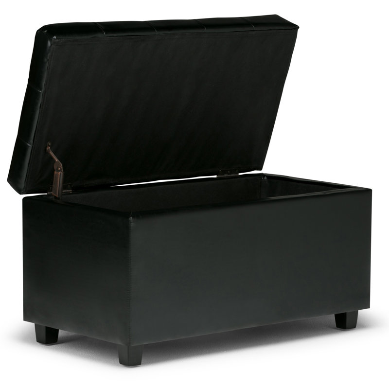 Banc repose-pieds avec rangement caché Cosmopolitan, Noir minuit