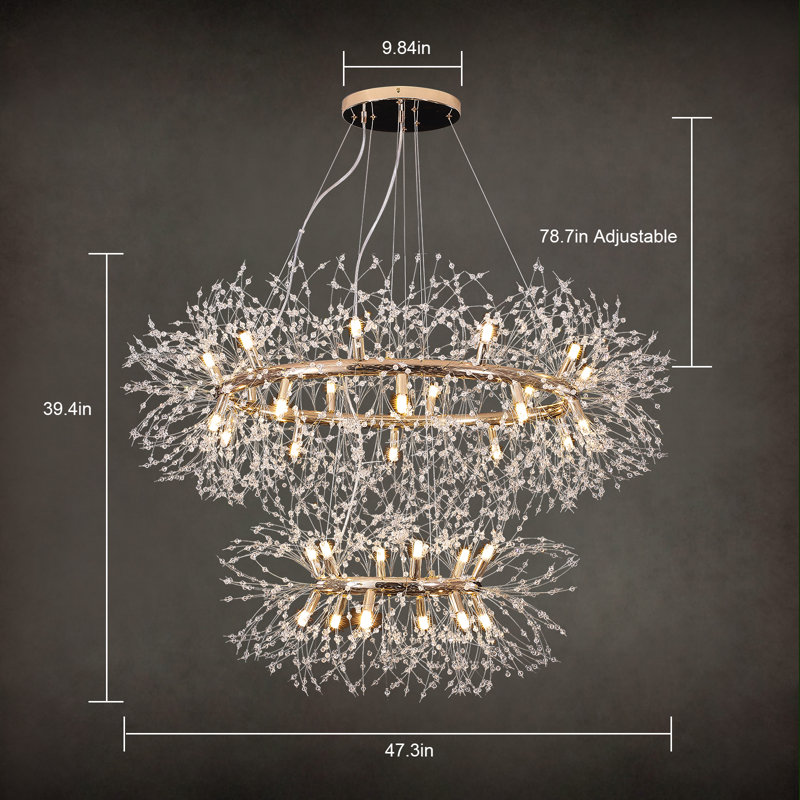32 - Light Chandelier, Gold