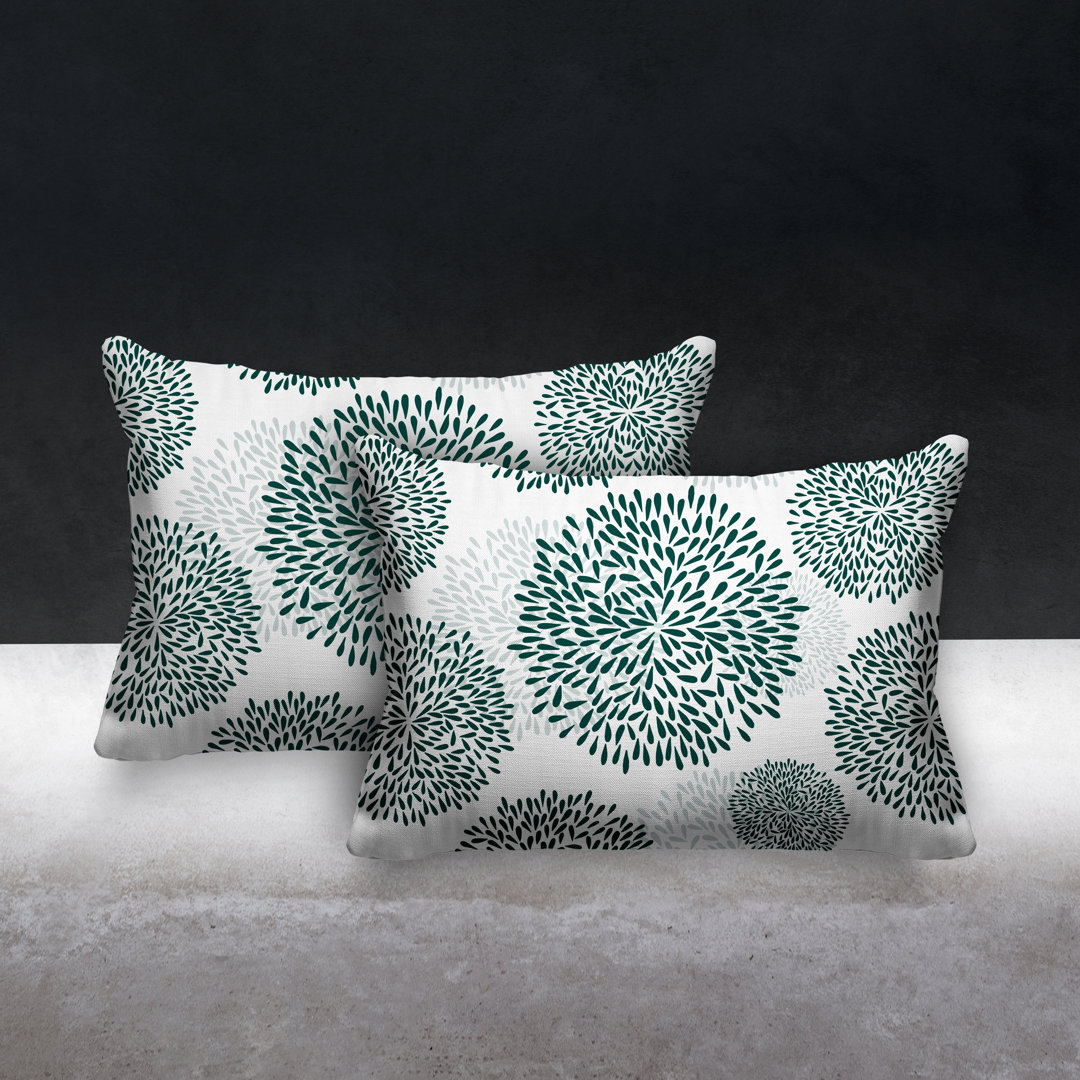 Confetti Flower Burst Indoor/Outdoor Lumbar Pillow (Set of 2) ULLI HOME 