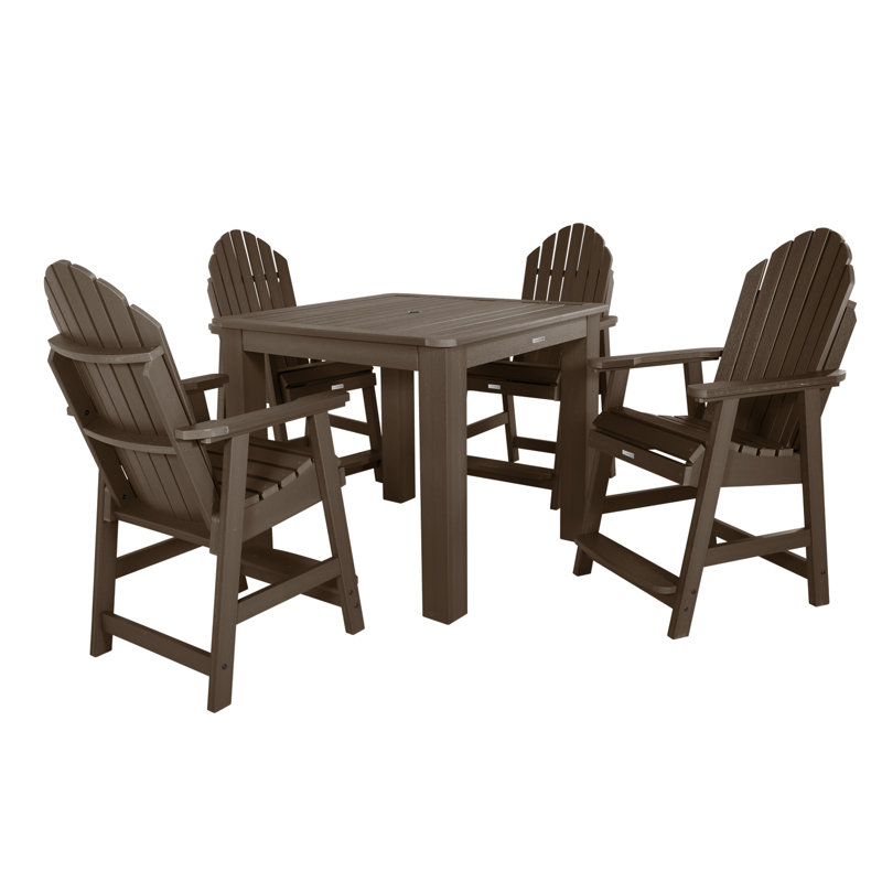 Anette 4-Person 42" Square, Counter-Height Dining Set, Weathered Acorn