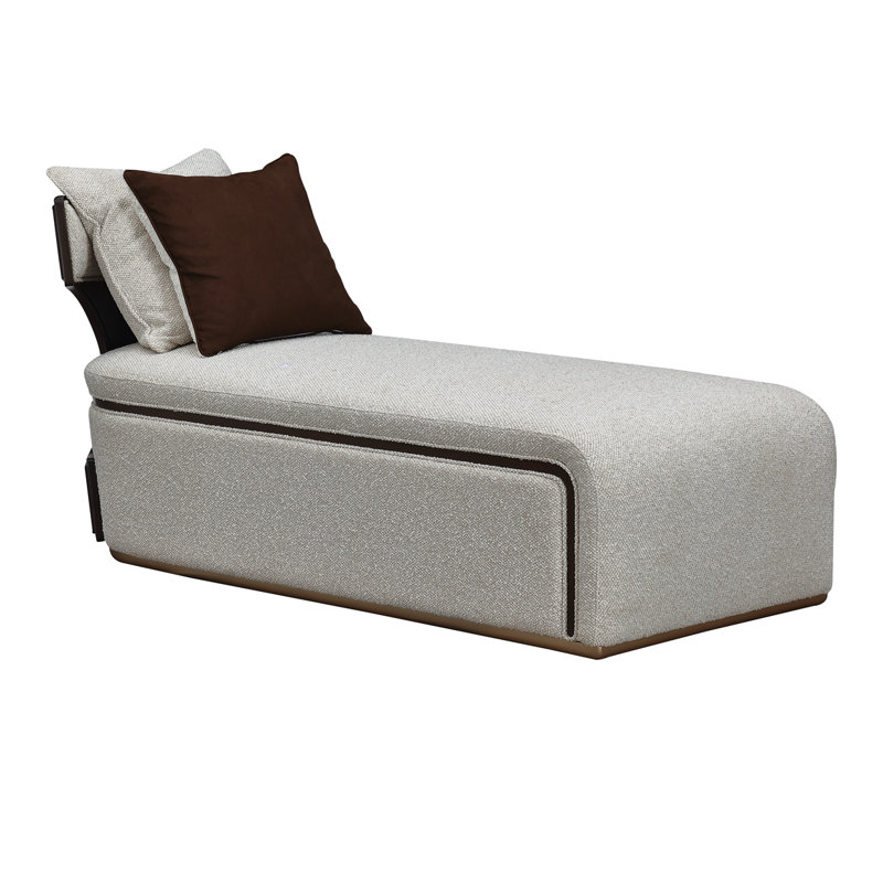 West Kensington Chaise - Buff/Seal Salt Caramel, Espresso Wood