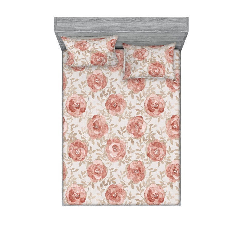 Drap-housse et taies décoratives 3 pièces Ambesonne, Ensemble de draps pour grand lit avec 2 taies d'or
