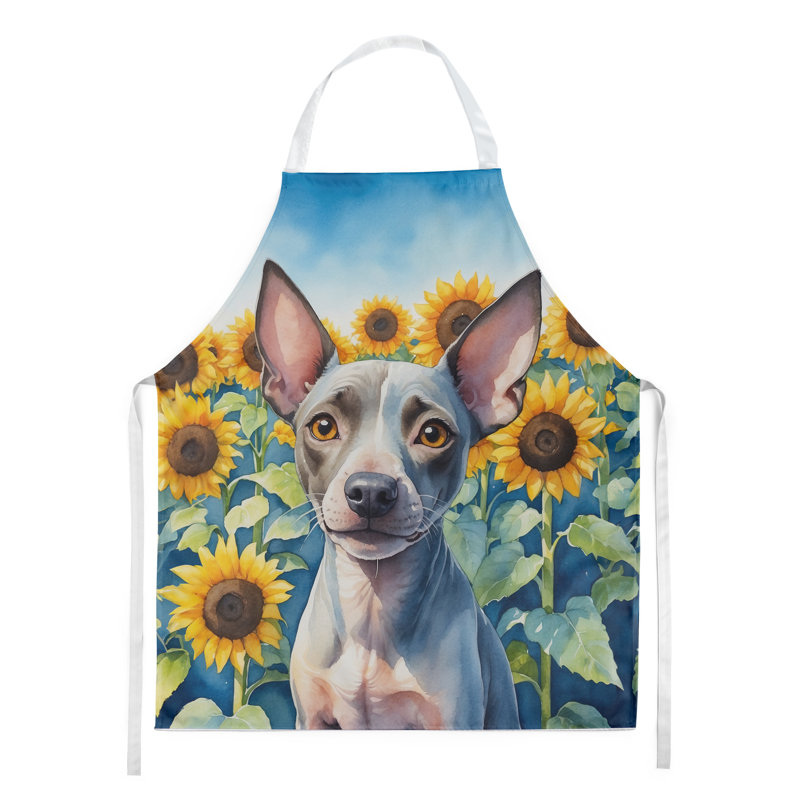 Tablier American Hairless Terrier en tournesols