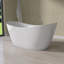 Baignoire de trempage autoportante double 55 po x 28 po en acrylique lustré blanc avec drain escamotable