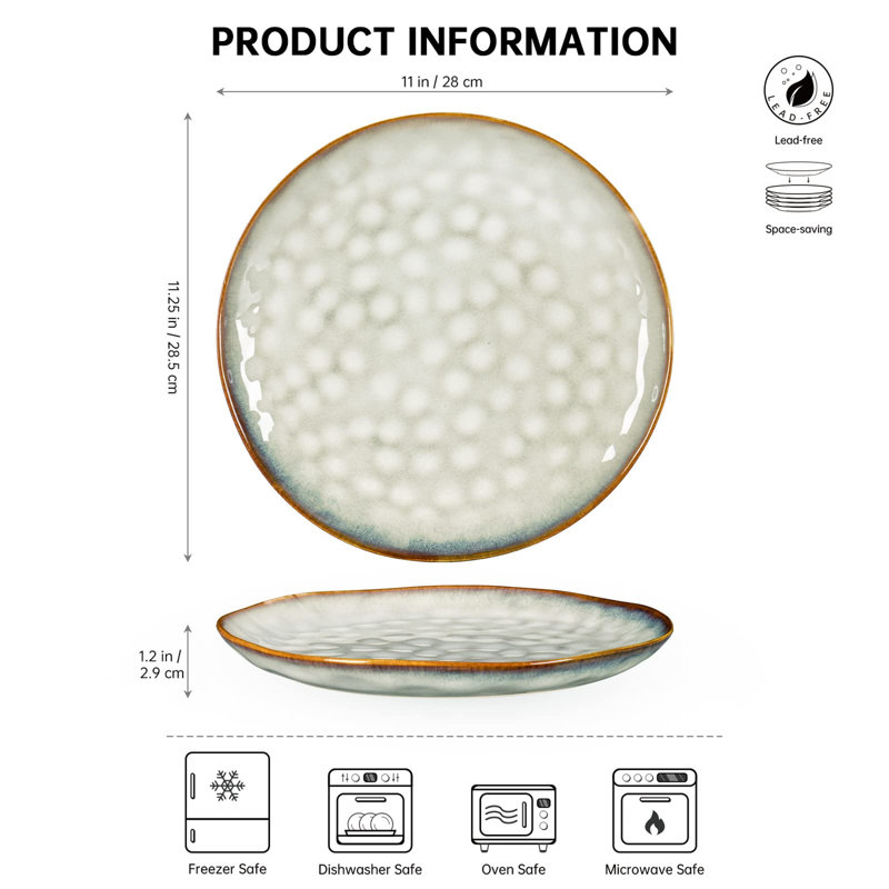Riqui 28cm Porcelain China Dinner Plate